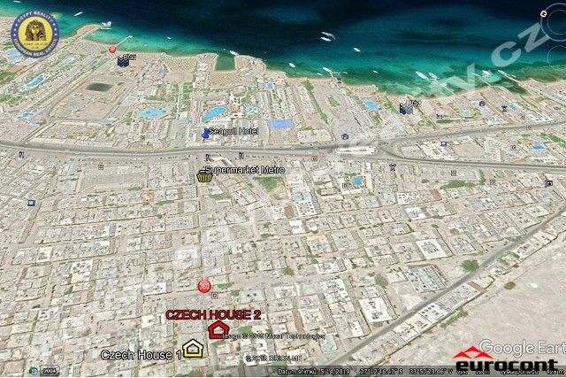 EGYPT Hurghada - Czech House 2, Satelitn mapa